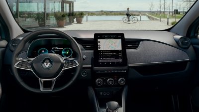 Renault ZOE innrétting, mælaborð, margmiðlunarskjár
