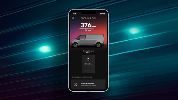 new Renault Trafic Van E-Tech electric - charge and temperature programming