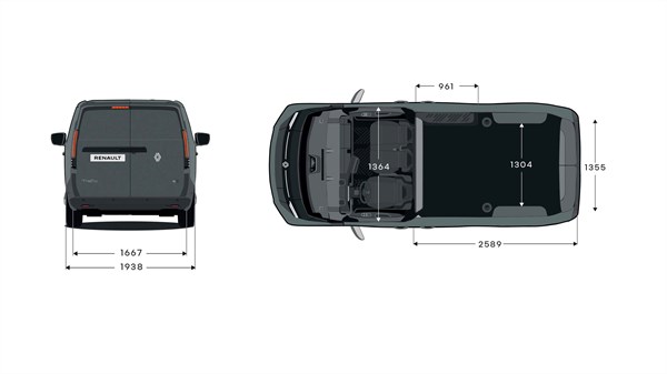 new Renault Trafic Van E-Tech electric - dimensions diagram