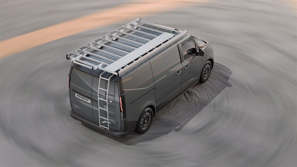 new Renault Trafic Van E-Tech electric - roof rack, walkway, and ladder