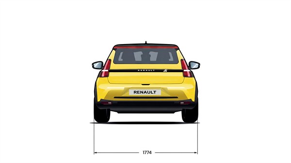 Rear dimensions - Renault 5 E-Tech electric
