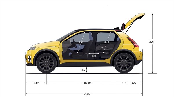 Dimensions (height) - Renault 5 E-Tech electric