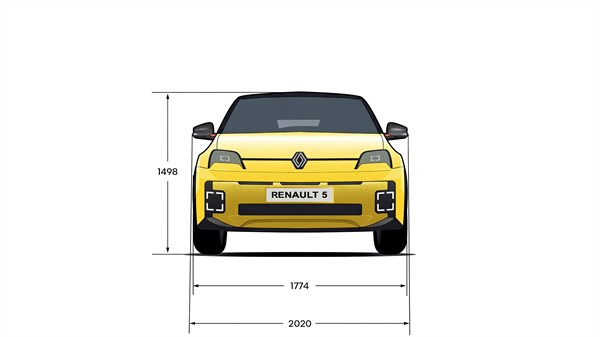 Rear dimensions - Renault 5 E-Tech electric