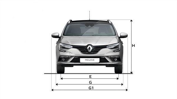Renault MEGANE Estate - vue de face dimensions